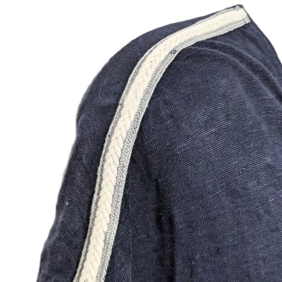 PABLO Navy Blue Linen Braided Shoulder Top L - Picture 2 of 7